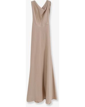 ACTUALEE Satin Long Dress - Natural