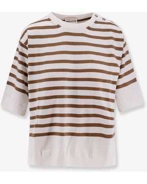 Semicouture Striped Cotton Jumper - White