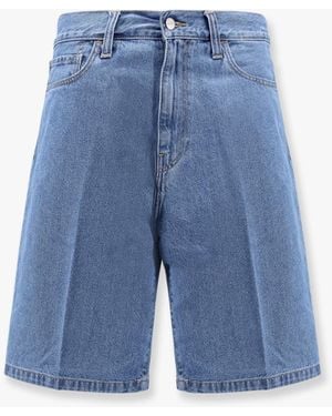 Carhartt Landon Denim Shorts With Logo Patch - Blue