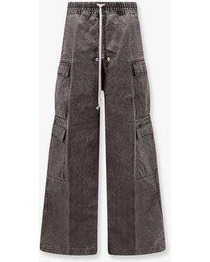Rick Owens Cotton Double Cargo Jumbo Beas Trousers - Grey