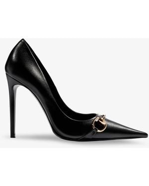 Gucci Donna Leather Décolleté With Horsebit Detail - Black
