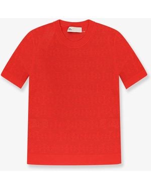 Tory Burch T-Monogram Viscose Blend Top - Red