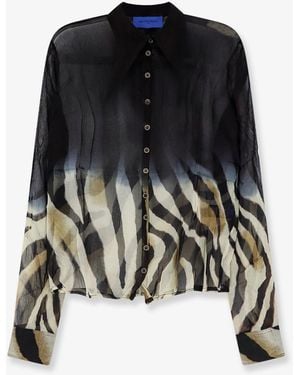 Mes Demoiselles Viscose Shirt With Zebra Print - Black