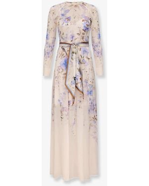 Zimmermann Luna Viscose Dress With Floral Print - White