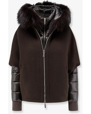 Moorer Pegaso A Removable Wool And Cashmere Blend Down Jacket - Black