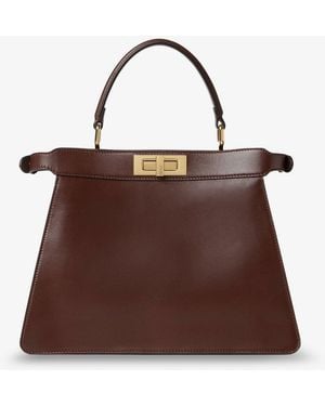 Fendi Peekaboo Iseeu Medium Leather Handbag - Brown