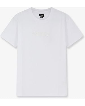 Fendi Slim Fit Cotton T-Shirt - White
