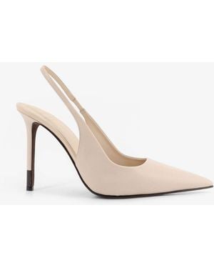 Brunello Cucinelli Leather Pumps With Monili Detail On The Heel - White