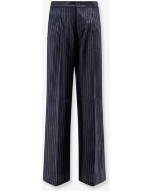 Y-81 Cotton Trousers With Pinstripe Pattern - Blue