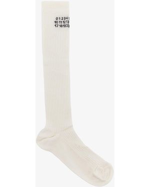 MM6 by Maison Margiela Cotton Blend Socks - White