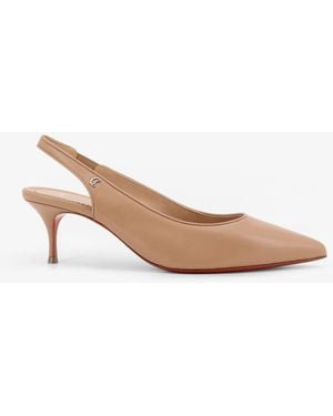 Christian Louboutin Sporty Kate Sling 55 Leather Slingback Pumps - Natural