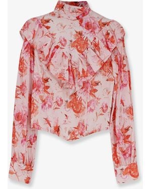 ACTUALEE Printed Cotton Shirt - Red