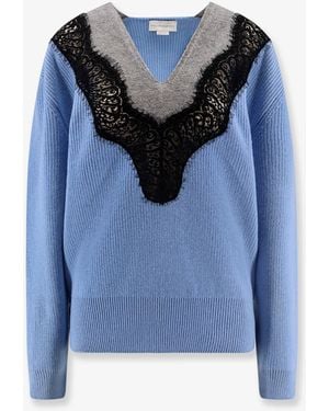 Stella McCartney Miracle Lace Virgin Wool Jumper - Blue