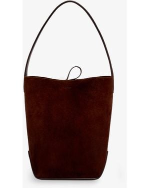The Row N/S Park Tote Edge Suede Shoulder Bag - Red
