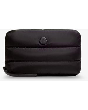 Moncler Nylon Caradoc Beauty Case With Metal Logo - Black
