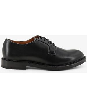 Doucal's Leather Lace-Up - Black