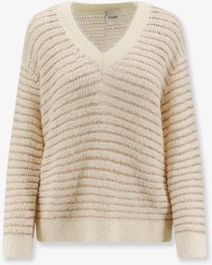 Nude Wool Blend Jumper With Sequins - Natural