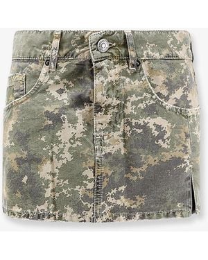 NUMERI 123456789 Cotton Skirt With Camouflage Pattern - Green