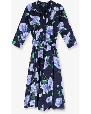 Lavi Spritz Cotton Chemisier Dress - Blue
