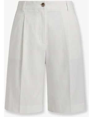 Pinko Byrana Linen And Viscose Shorts - White