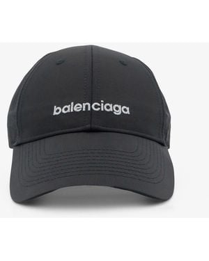 Balenciaga Techwear Technical Fabric Hat With Embroidered Lettering Logo - Black