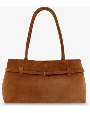 MANU Atelier Le Cambon East West Suede Shoulder Bag - Brown