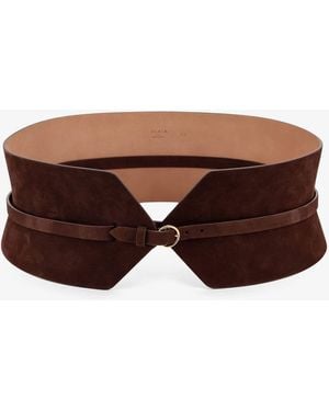 Alaïa Bustier Suede Belt - Brown
