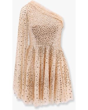 Needle & Thread Abito Mini Monospalla Con Paillettes - Bianco