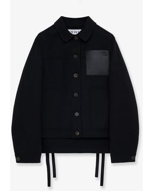 Loewe Workwear Wool And Cashmere Jacket - Black