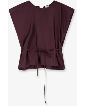 Alysi Cotton Top With Belt - Purple