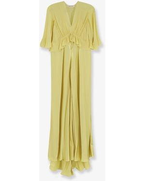 Alberta Ferretti Satin Long Dress - Yellow