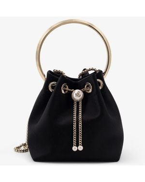 Jimmy Choo Bon Bon Satin Bucket Bag - Black