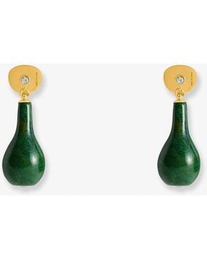 TOTEME Jade Drops Brass Earrings - White