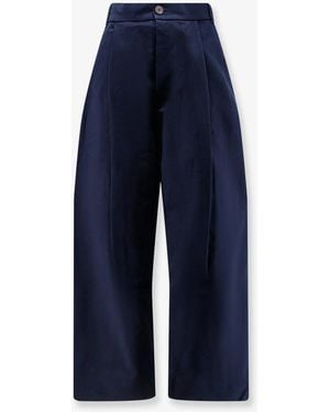 Studio Nicholson High Waist Cotton Trousers - Blue