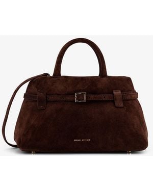MANU Atelier Le Cambon 25 Suede Handbag - Brown