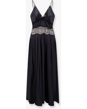 Mes Demoiselles Cecile Viscose Dress With Lace Inserts - Blue