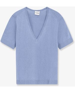 Closed Linen And Cotton Blend Jumper - Blue