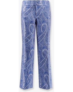 Etro Trousers With Iconic Print - Blue