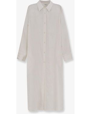 Hevò Arigliano Linen And Viscose Chemisier Dress - White