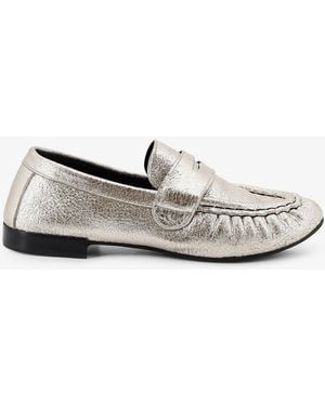 Semelle Laminated Leather Loafers - White