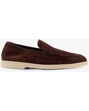 Doucal's Reverse Suede Loafers - White