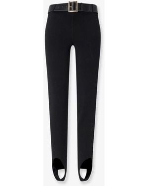 Self-Portrait Stretch Viscose Blend Leggings - Black