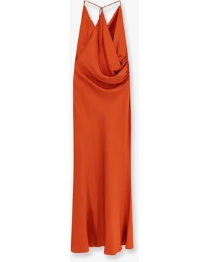 ACTUALEE Satin Long Dress - Red