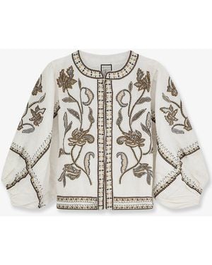 Scarlett Poppies Sorelia Linen And Cotton Blazer - White