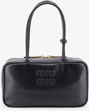 Miu Miu Beau Leather Handbag - Black