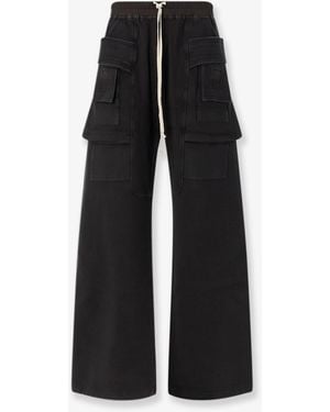 Rick Owens Cotton Cargo Pants - Black