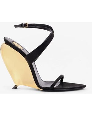 Saint Laurent Crepe Tallulah Wedges - Black