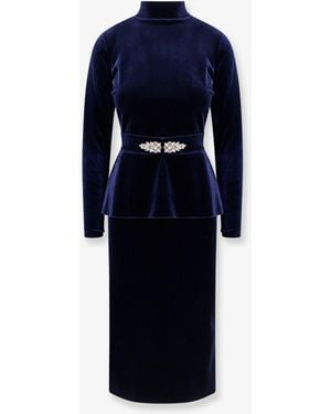 Chiara Boni Haby Velvet Midi Dress - Blue