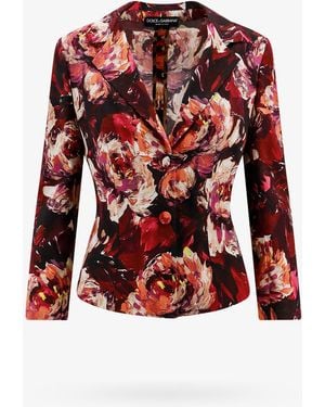 Dolce & Gabbana Peony Print Cady Blazer For - Red