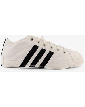 Y-3 Canvas Trainers With Logo On The Side - White